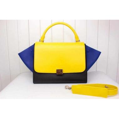 Celine Handbag Handbag Calfskin Yellow HM00740