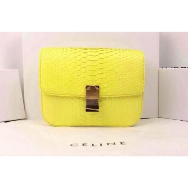 Celine Handbag Snakeskin Yellow