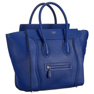 Replica Celine Mini Luggage Royal Blue Silver Hardware 18926737