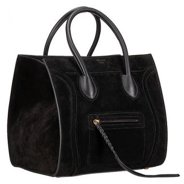 Celine Phantom Luggage Suede Leather Black