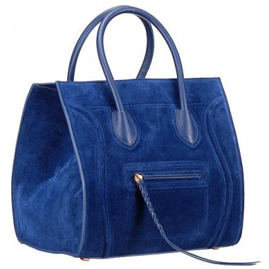 Celine Phantom Luggage Suede Leather Blue