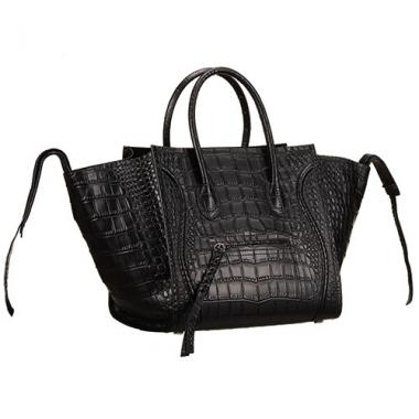 Cheap Celine Phantom Medium Black Crocodile Leather