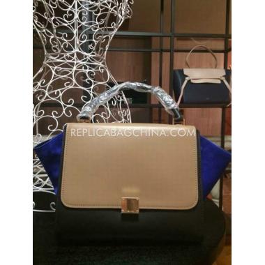 Cheap Celine Trapeze Handbag Genuine Leather Apricot