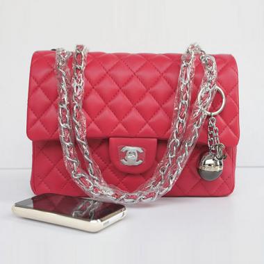 Quality Chanel  Flap bags 01112A Red Cross Body Bag Ladies