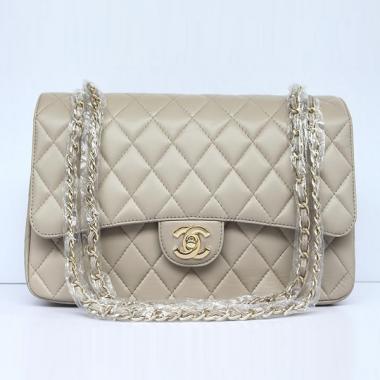 Chanel  Flap bags 01113 Grey Cow Leather Ladies Handbag Replica