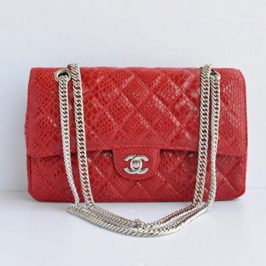 Replica Chanel  Flap bags 1112 Snake Leather Small Ladies Bag