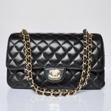 Chanel  Flap bags 1112 Black Lambskin Cross Body Bag Free Shipping