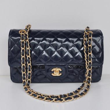 Chanel  Flap bags 1112 Blue Enamel Small Handbags