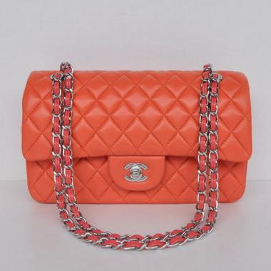 Chanel  Flap bags 1112 Orange Lambskin Small