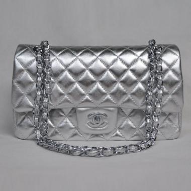 Chanel  Flap bags 1112 Silver Lambskin Small Bags