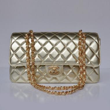 Chanel  Flap bags 1113 Gold Medium Cross Body Bag Replica