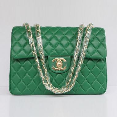 Chanel  Flap bags 1114 Green Lambskin Ladies Bag Replica