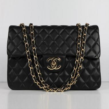 Quality Chanel  Flap bags 1114 Black Lambskin Ladies Bag