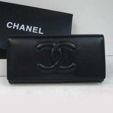 Chanel Wallet 164 Black Cow Leather Ladies Wallet