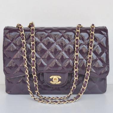 Chanel  Flap bags 28600 Purple Enamel Cross Body Bag Replica