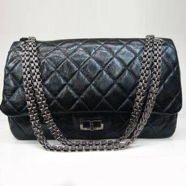 Chanel 2.55 Reissue Flap 35845 Black Crocodile Medium Handbag HM09437