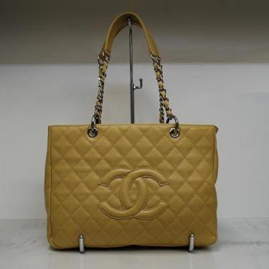 Cheap Chanel Shopping bags 35899 Yellow Lambskin Ladies Handbags