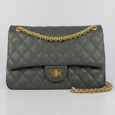 Chanel 37587 Grey Cow Leather Cross Body Bag