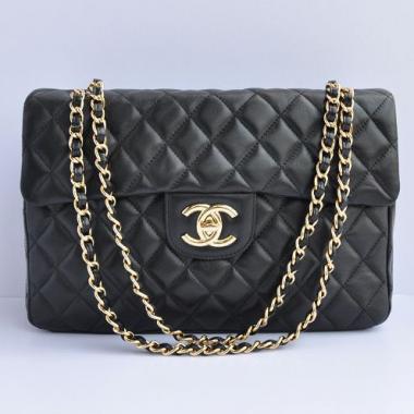 Cheap Chanel  Flap bags 46558 Black Lambskin Medium Bags