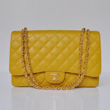 Chanel  Flap bags 47600 Yellow Medium HandBags