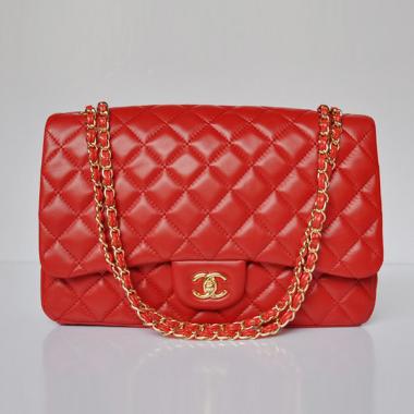 Chanel  Flap bags 47600 Red Lambskin Ladies Bag