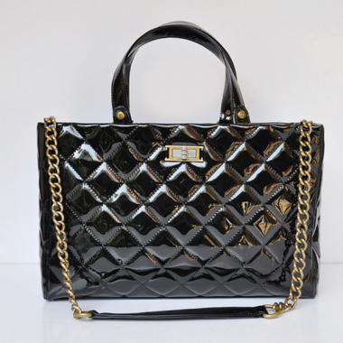 Replica Chanel 2024 New Chanel 66818 Black Enamel Ladies Handbags