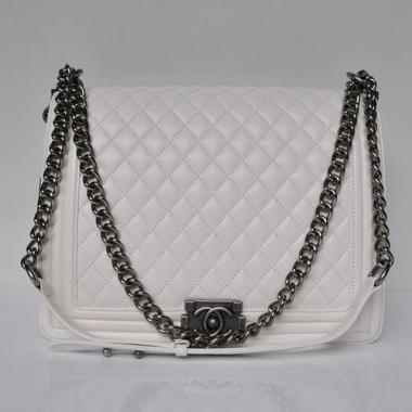 Chanel Boy Chanel bags 67087 White Lambskin Ladies Handbags