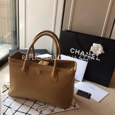 Chanel Calfskin  Yellow Cerf Tote Totes Replica