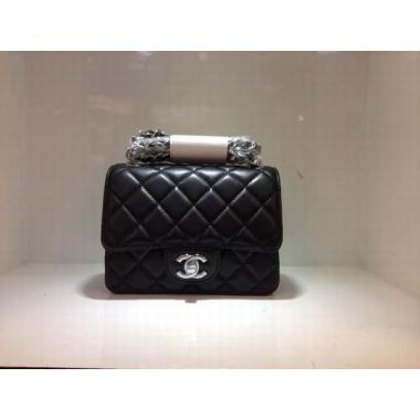 Cheap Chanel Chain Black  Flap Cross Body Bag Lambskin