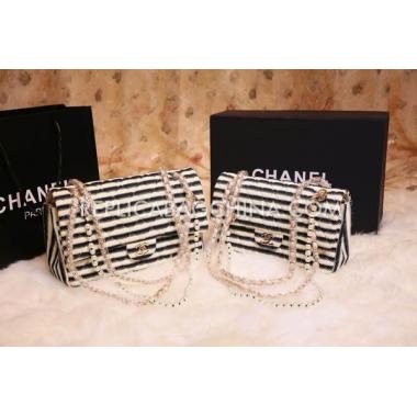 Chanel Lambskin  Flap Handbag Large White