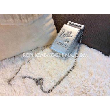 Cheap Chanel  Flap Shoulder Bag Lambskin Silver