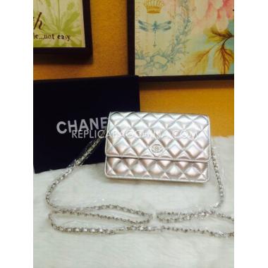 Cheap Cheap Chanel New Arrival Silver Shoulder Bag  Flap Leather