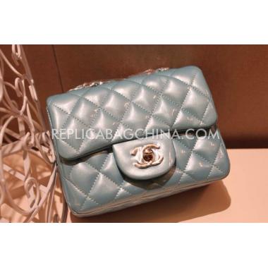 Chanel  Flap Mini Green Leather Handbag