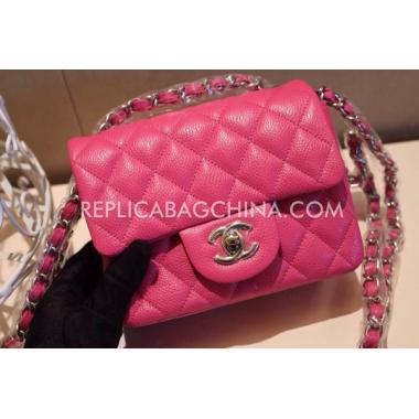 Chanel Snakeskin Handbag  Flap Mini Red