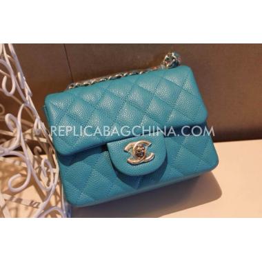 Chanel  Flap Snakeskin Handbag Mini Green