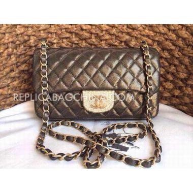 Chanel Cross Body Bag  Flap Leather Brown