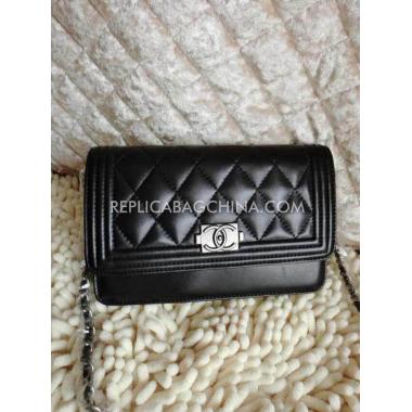 Cheap Chanel  Flap Shoulder Bag Black Calfskin