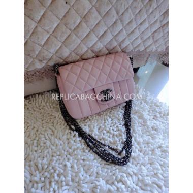 Chanel Shoulder Bag Pink Handbag Leather Replica