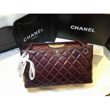 Chanel Purplish Red Red Handbag Leather Shoulder Bag