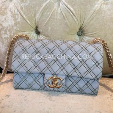 Chanel Shoulder Bag Genuine Leather Embroidery White Handbag