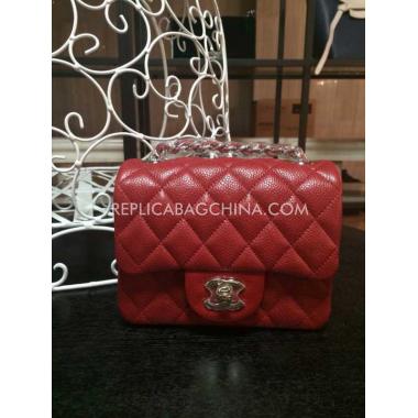 Chanel Handbag Red Snakeskin Totes