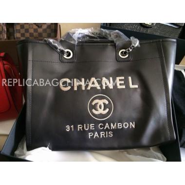 Replica Chanel Genuine Leather New Arrival Black Handbag