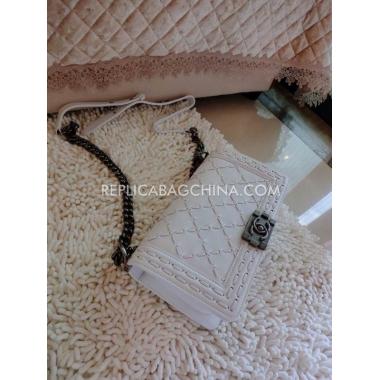 Chanel White Shoulder Bag Handbag Calfskin Replica