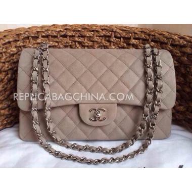 Chanel  Grey Cross Body Bag Handbag Genuine Leather