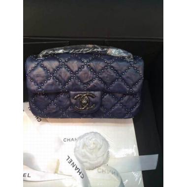 Chanel Blue Calfskin Handbag