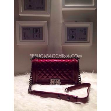 Chanel Cross Body Bag Red Le Boy Leather