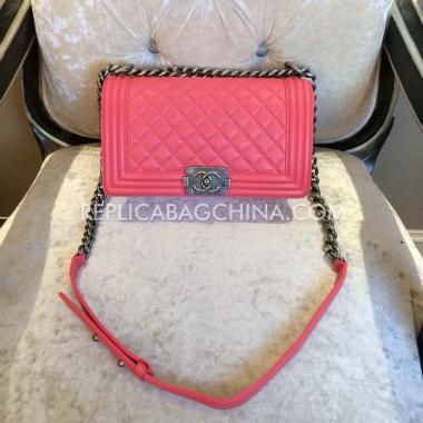 Chanel Le Boy Shoulder Bag Lambskin Pink Replica