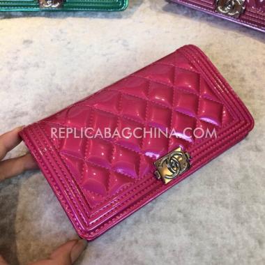 Replica Chanel Red Le Boy Leather Wallet