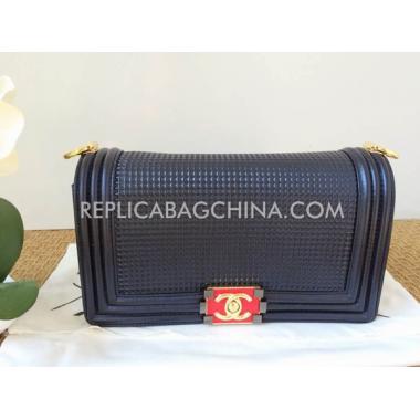 Chanel Blue Handbag Lambskin Le Boy Replica