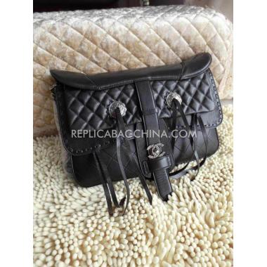 Replica Chanel Paris Dallas Handbag Black Calfskin HM00202